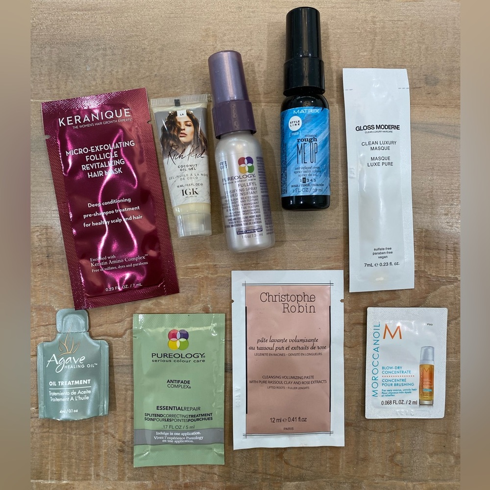 9 hair bundle lot pureology matrix Morrocan oil IGK Christopher Robin agave
